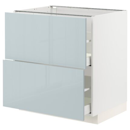 METOD / MAXIMERA Mobile 2 frontali/2 cassetti alti - bianco/Kallarp grigio-azzurro 80x60 cm