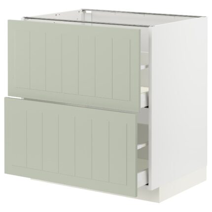 METOD / MAXIMERA Mobile 2 frontali/2 cassetti alti - bianco/Stensund verde chiaro 80x60 cm