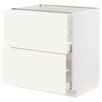 METOD / MAXIMERA Mobile 2 frontali/2 cassetti alti - bianco/Vallstena bianco 80x60 cm