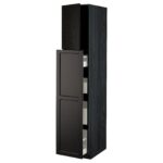 METOD / MAXIMERA Mobile alto/elem estr/1anta/4casset - nero/Lerhyttan mordente nero 40x60x200 cm