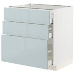 METOD / MAXIMERA Mobile base con 3 cassetti - bianco/Kallarp grigio-azzurro 80x60 cm