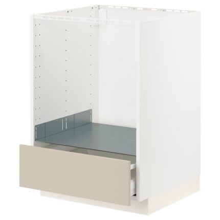 METOD / MAXIMERA Mobile base per forno con cassetto - bianco/Havstorp beige 60x60 cm