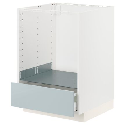 METOD / MAXIMERA Mobile base per forno con cassetto - bianco/Kallarp grigio-azzurro 60x60 cm
