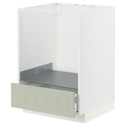 METOD / MAXIMERA Mobile base per forno con cassetto - bianco/Stensund verde chiaro 60x60 cm