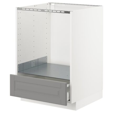 METOD / MAXIMERA Mobile base per forno e cassetto - bianco/Bodbyn grigio 60x60 cm
