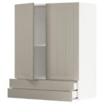 METOD / MAXIMERA Pensile con 2 ante/2 cassetti - bianco/Stensund beige 80x100 cm