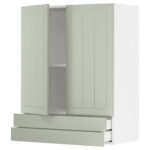 METOD / MAXIMERA Pensile con 2 ante/2 cassetti - bianco/Stensund verde chiaro 80x100 cm
