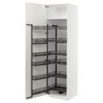 METOD Mobile alto con cestelli dispensa - bianco/Vallstena bianco 60x60x220 cm