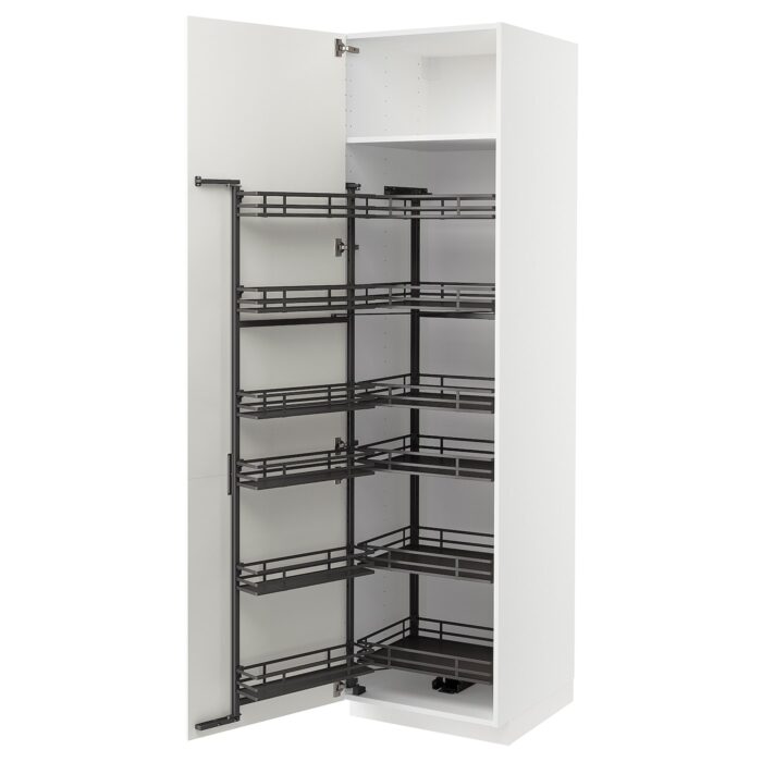 METOD Mobile alto con cestelli dispensa - bianco/Vallstena bianco 60x60x220 cm
