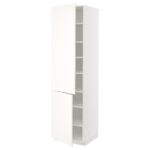 METOD Mobile alto con ripiani/2 ante - bianco/Vallstena bianco 60x60x220 cm