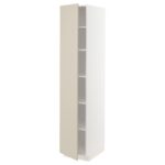 METOD Mobile alto con ripiani - bianco/Havstorp beige 40x60x200 cm