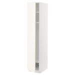 METOD Mobile alto con ripiani/cestello - bianco/Vallstena bianco 40x60x200 cm