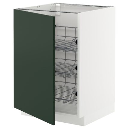 METOD Mobile base con cestelli scorrevoli - bianco/Havstorp verde intenso 60x60 cm