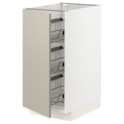 METOD Mobile base con cestelli scorrevoli - bianco/Stensund beige 40x60 cm