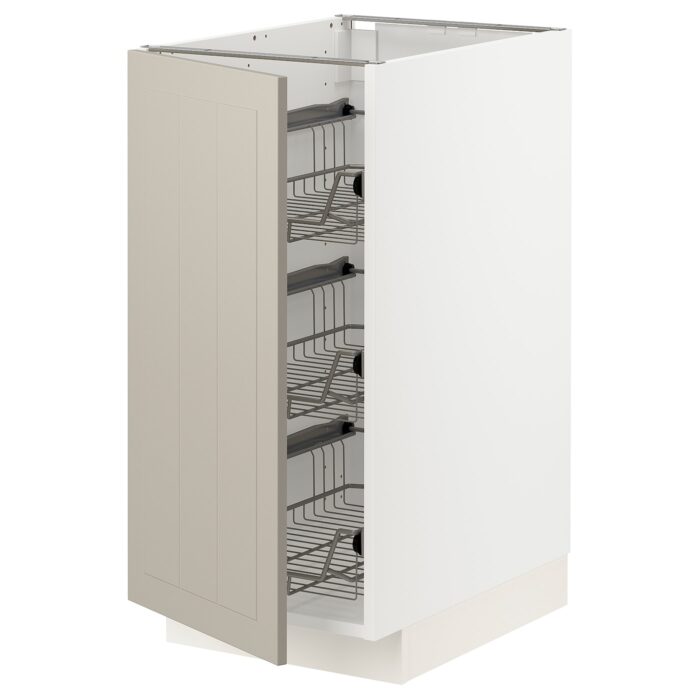 METOD Mobile base con cestelli scorrevoli - bianco/Stensund beige 40x60 cm
