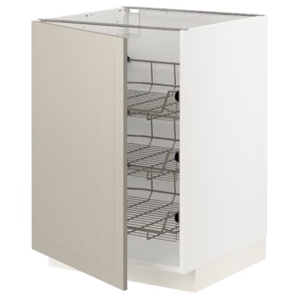 METOD Mobile base con cestelli scorrevoli - bianco/Stensund beige 60x60 cm