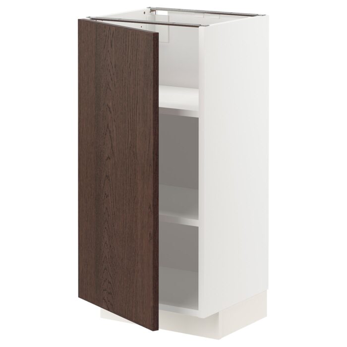 METOD Mobile base con ripiani - bianco/Sinarp marrone 40x37 cm
