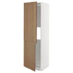 METOD Mobile frigo o congelatore/2 ante - bianco/Tistorp effetto noce marrone 60x60x200 cm