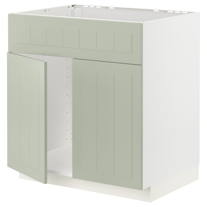 METOD Mobile lavello 2 ante/frontale - bianco/Stensund verde chiaro 80x60 cm