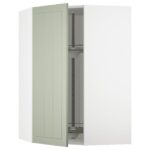 METOD Pensile angolare/cestello girevole - bianco/Stensund verde chiaro 68x100 cm