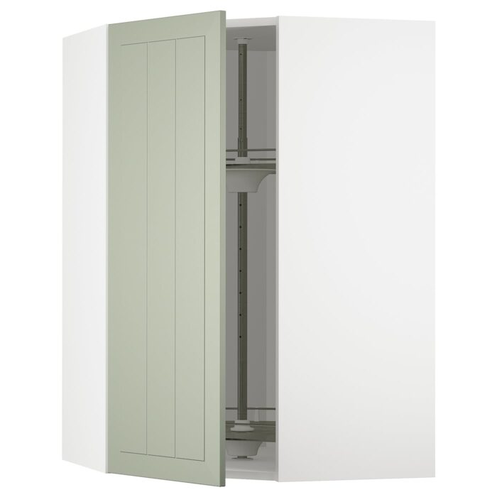 METOD Pensile angolare/cestello girevole - bianco/Stensund verde chiaro 68x100 cm