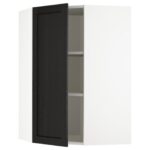 METOD Pensile angolare con ripiani - bianco/Lerhyttan mordente nero 68x100 cm