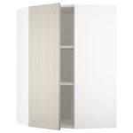 METOD Pensile angolare con ripiani - bianco/Stensund beige 68x100 cm