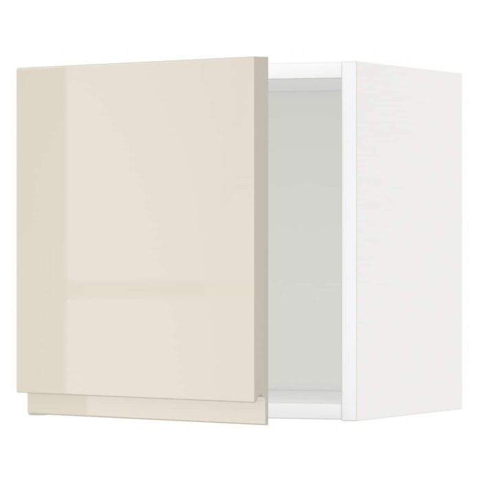 METOD Pensile - bianco/Voxtorp beige chiaro lucido 40x40 cm