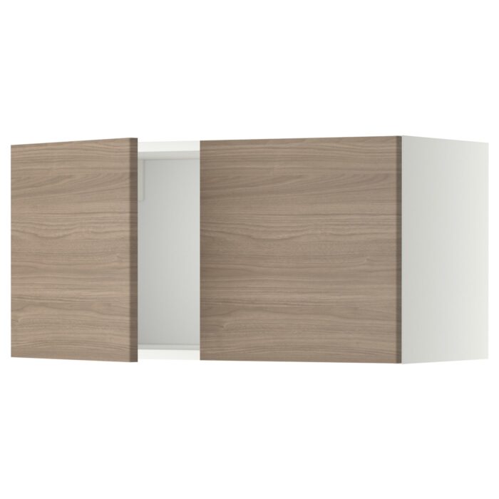 METOD Pensile con 2 ante - bianco/Brokhult grigio chiaro 80x40 cm