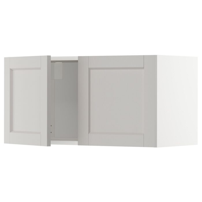 METOD Pensile con 2 ante - bianco/Lerhyttan grigio chiaro 80x40 cm