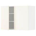 METOD Pensile con ripiani/2 ante - bianco/Vallstena bianco 80x60 cm