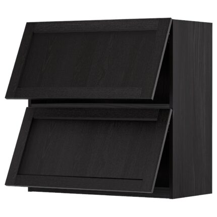 METOD Pensile orizzontale con 2 ante - nero/Lerhyttan mordente nero 80x80 cm