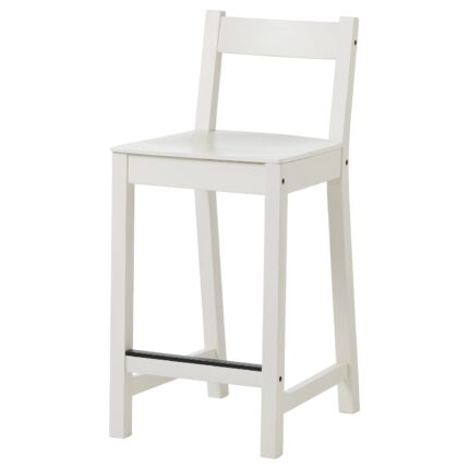 NORDVIKEN Sgabello bar con schienale - bianco 62 cm