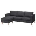 PÄRUP Divano a 3 posti con chaise-longue - Gunnared grigio scuro