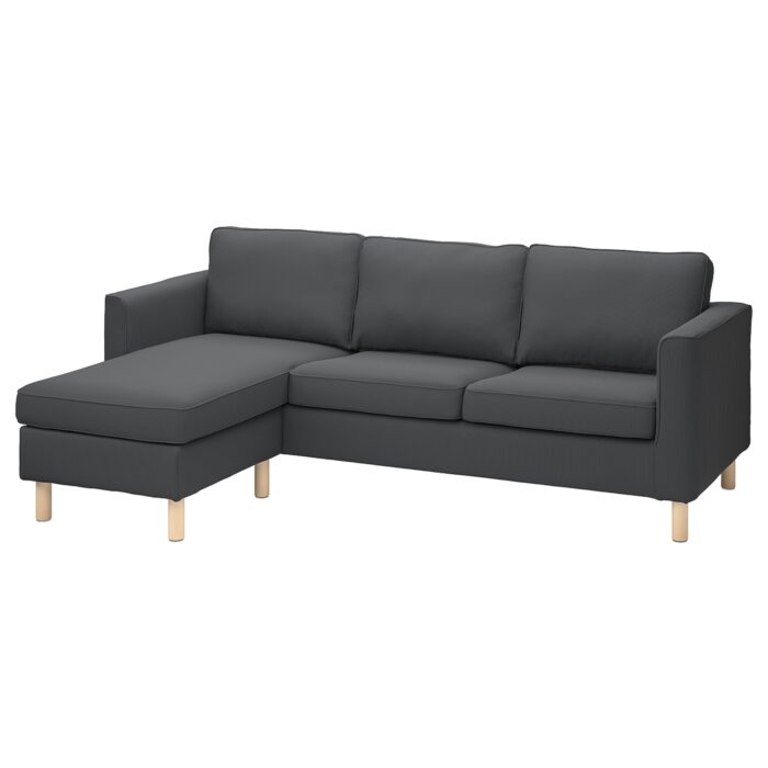 PÄRUP Divano a 3 posti con chaise-longue - Kelinge antracite