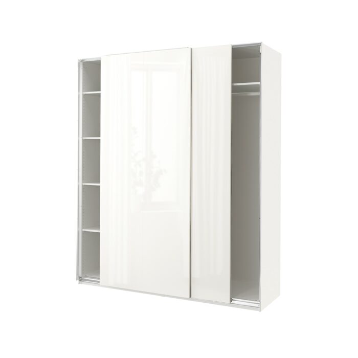 PAX / HASVIK Guardaroba - bianco/lucido bianco 200x66x236 cm