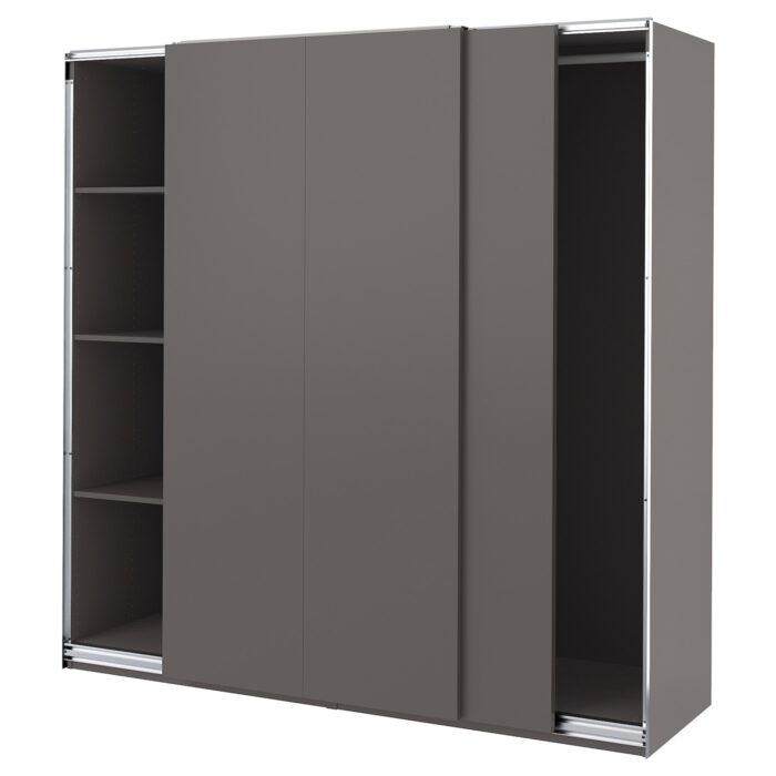 PAX / HASVIK Guardaroba - grigio scuro/grigio scuro 200x66x201 cm