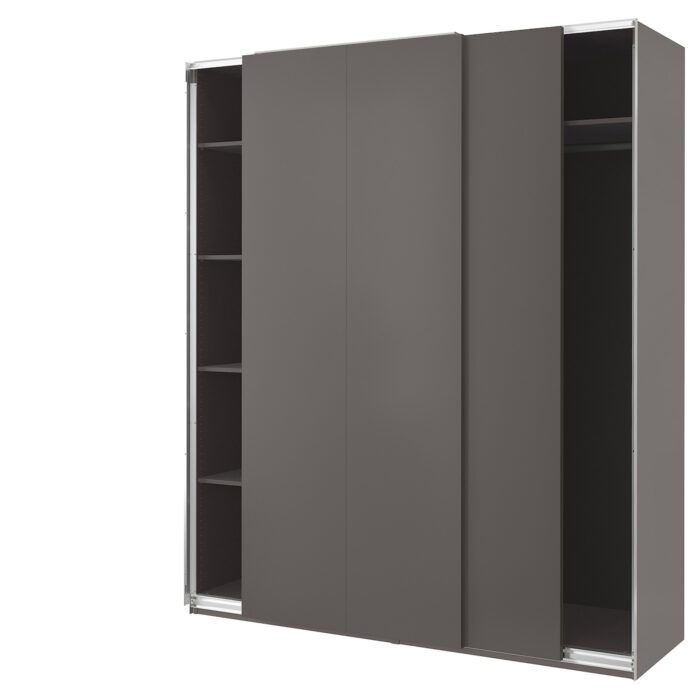 PAX / HASVIK Guardaroba - grigio scuro/grigio scuro 200x66x236 cm