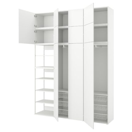 PLATSA Guardaroba con 11 ante - bianco/FONNES bianco 200x42x261 cm