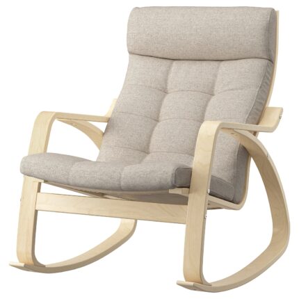 POÄNG Sedia a dondolo - impiallacciatura di betulla/Gunnared beige