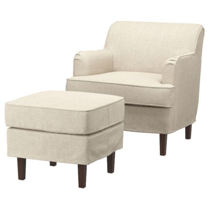 ROCKSJÖN Poltrona con poggiapiedi - Kilanda beige chiaro