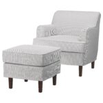 ROCKSJÖN Poltrona con poggiapiedi - Klovsta grigio/bianco