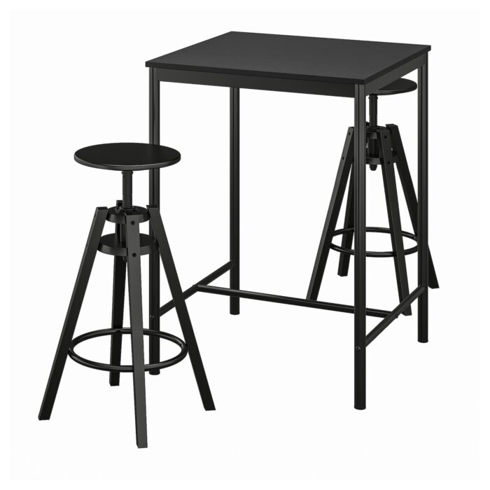 SANDSBERG / DALFRED Tavolo e 2 sgabelli bar - nero/nero 67x67 cm
