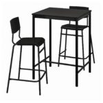 SANDSBERG / STIG Tavolo e 2 sgabelli bar - nero/nero 67x67 cm