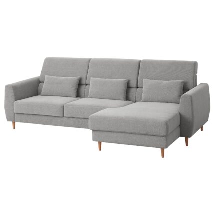 SLATORP Divano a 3 posti - con chaise-longue, destra/Tallmyra bianco/nero