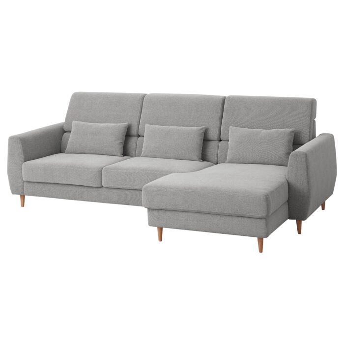 SLATORP Divano a 3 posti - con chaise-longue, destra/Tallmyra bianco/nero