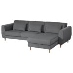 SLATORP Divano a 3 posti con chaise-longue - Hakebo grigio scuro