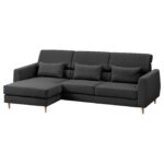 SLATORP Divano a 3 posti - con chaise-longue, sinistra grigio scuro