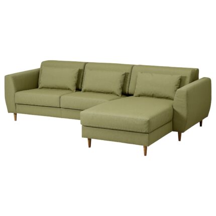 SLATORP Divano a 3 posti con chaise-longue - Vissle verde limone