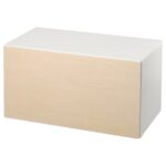 SMÅSTAD Panca con contenitore giocattoli - bianco/betulla 90x52x48 cm